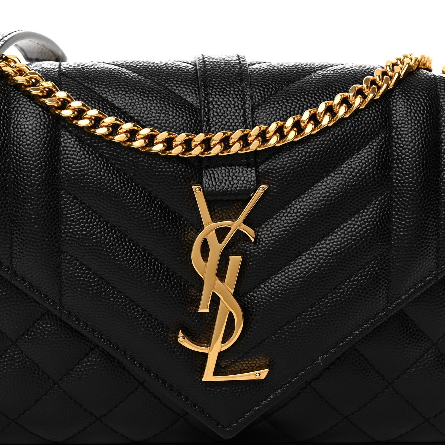 Saint Laurent Grain De Poudre Textured Mixed Matelasse Triquilt Small Monogram Satchel Black 7 of 9