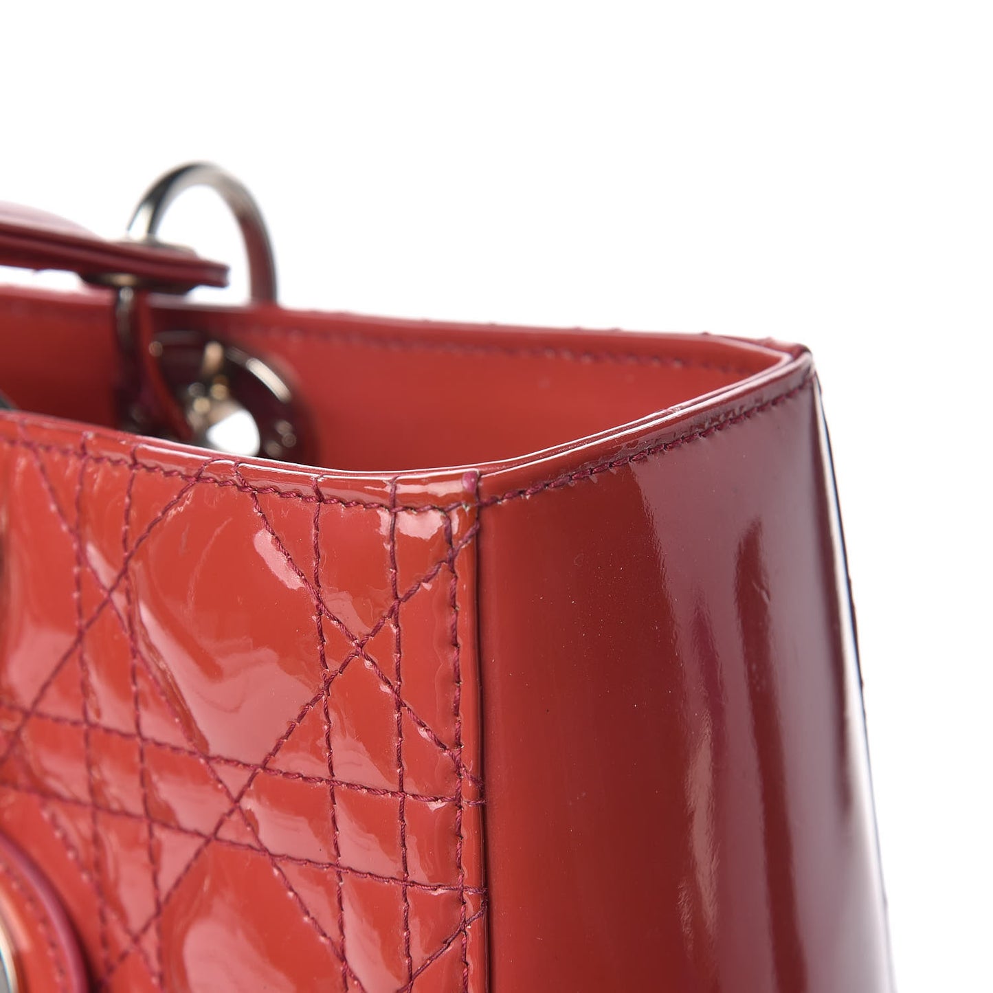 Patent Cannage Large Lady Dior Pink