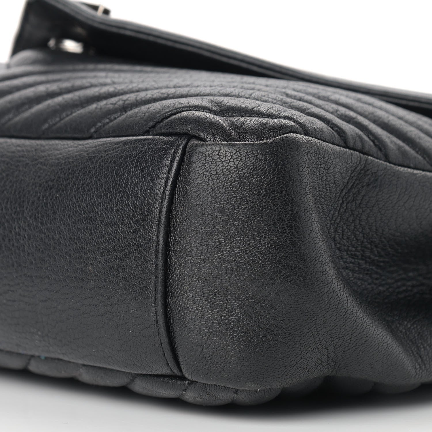 Saint Laurent Sheepskin Matelasse Chevron Monogram Large College Satchel Black 10 of 14