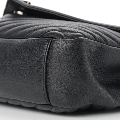 Saint Laurent Sheepskin Matelasse Chevron Monogram Large College Satchel Black 10 of 14