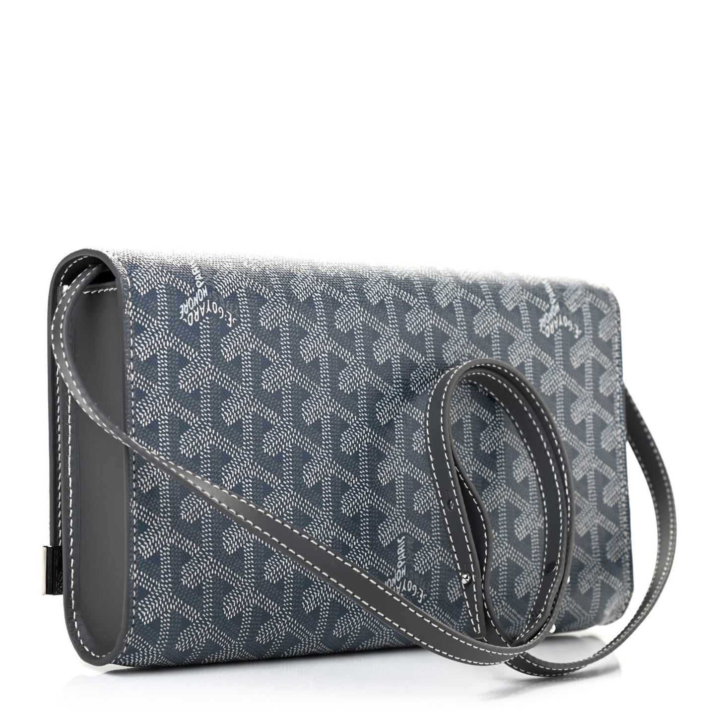 Goyardine Monte Carlo Bois Clutch With Strap Gray