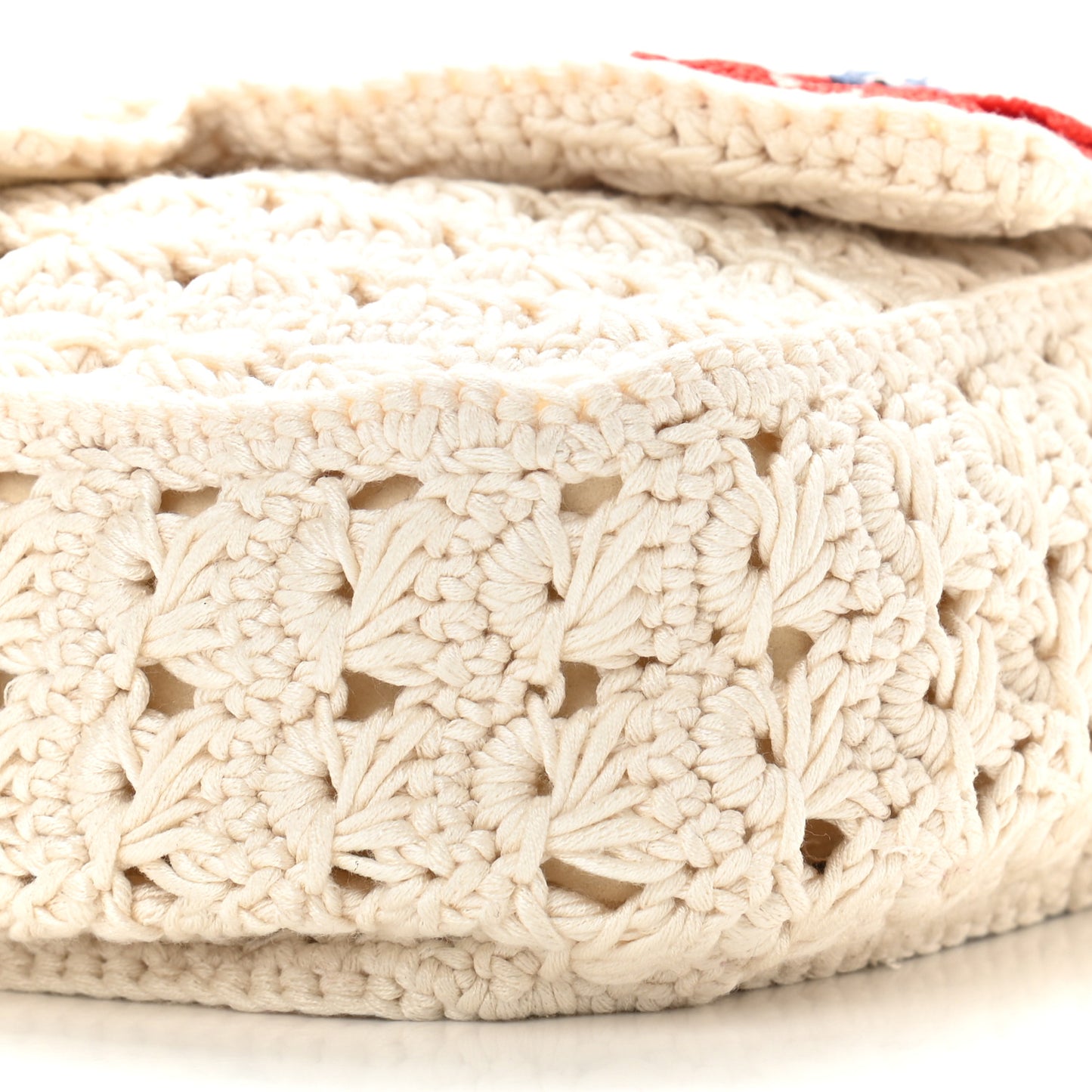 Crochet Camellia Small Flap Ivory
