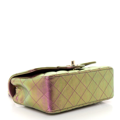 Chanel Iridescent Lambskin Quilted Mini Rectangular Flap Purple 4 of 10