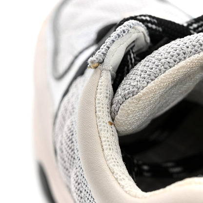 Chanel Mesh Suede Calfskin Grained Calfskin Womens CC Sneakers 38 Grey White 9 of 12