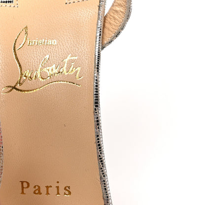 Christian Louboutin Metallic Rete Double L 100 T-Strap Sandals 36 Nude 7 of 7