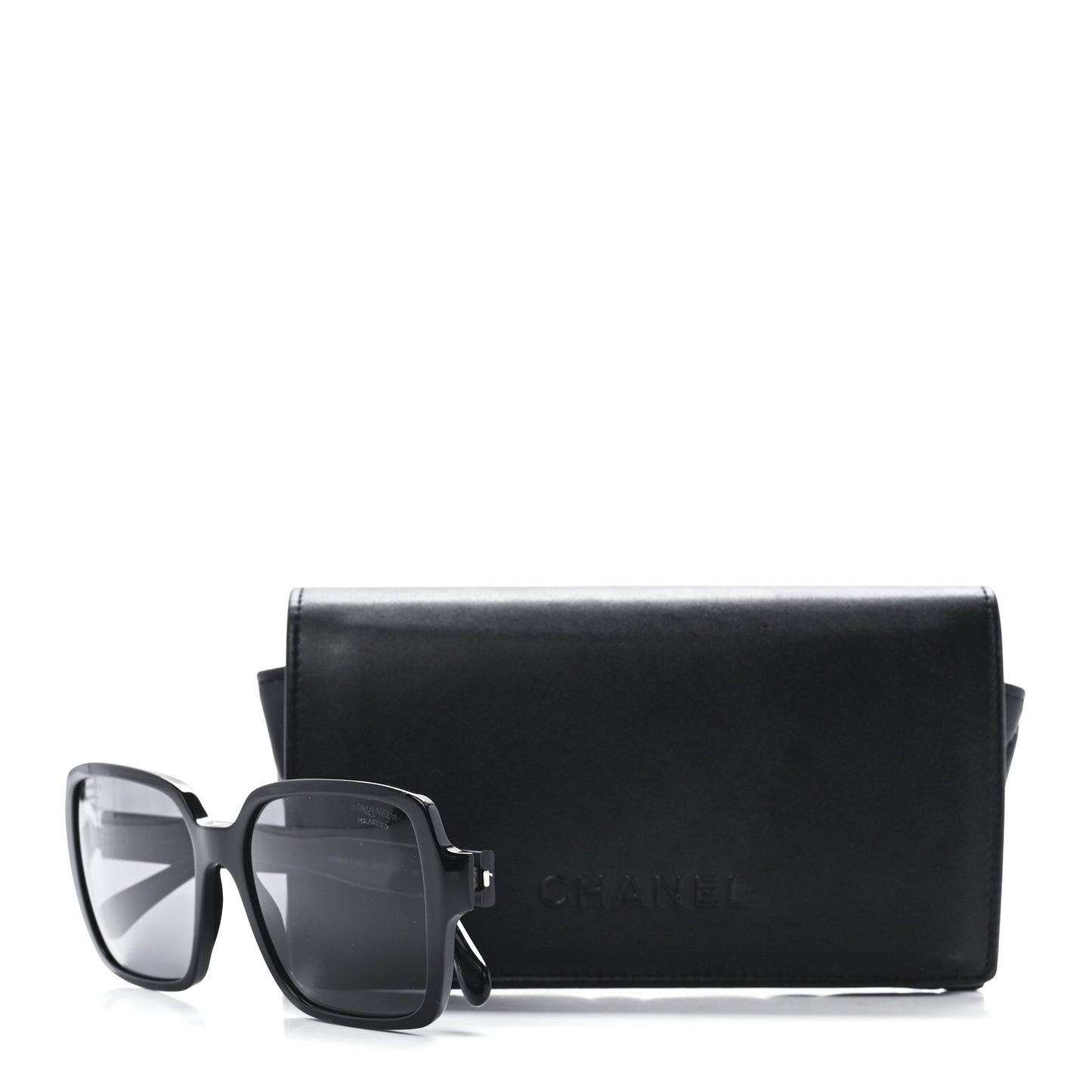 Acetate Polarized Square Sunglasses 5408 Black