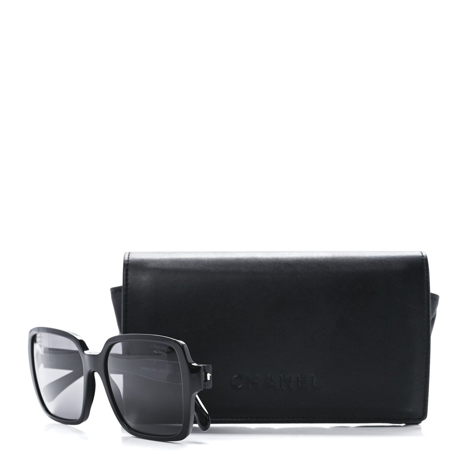 Chanel Acetate Polarized Square Sunglasses 5408 Black 8 of 8