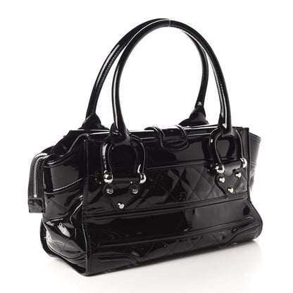 Burberry Patent Quilted Large Manor Tote Black 2 of 11