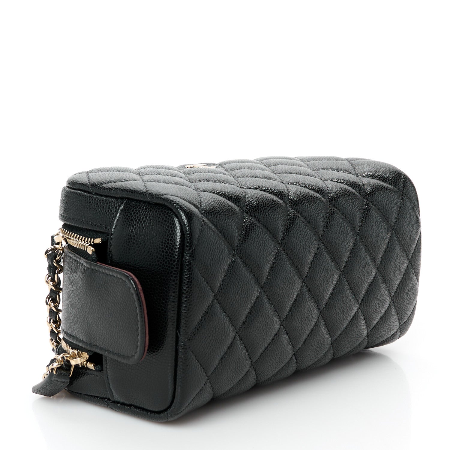 Chanel Caviar Quilted Toiletry Case With Chain Black 4 of 9