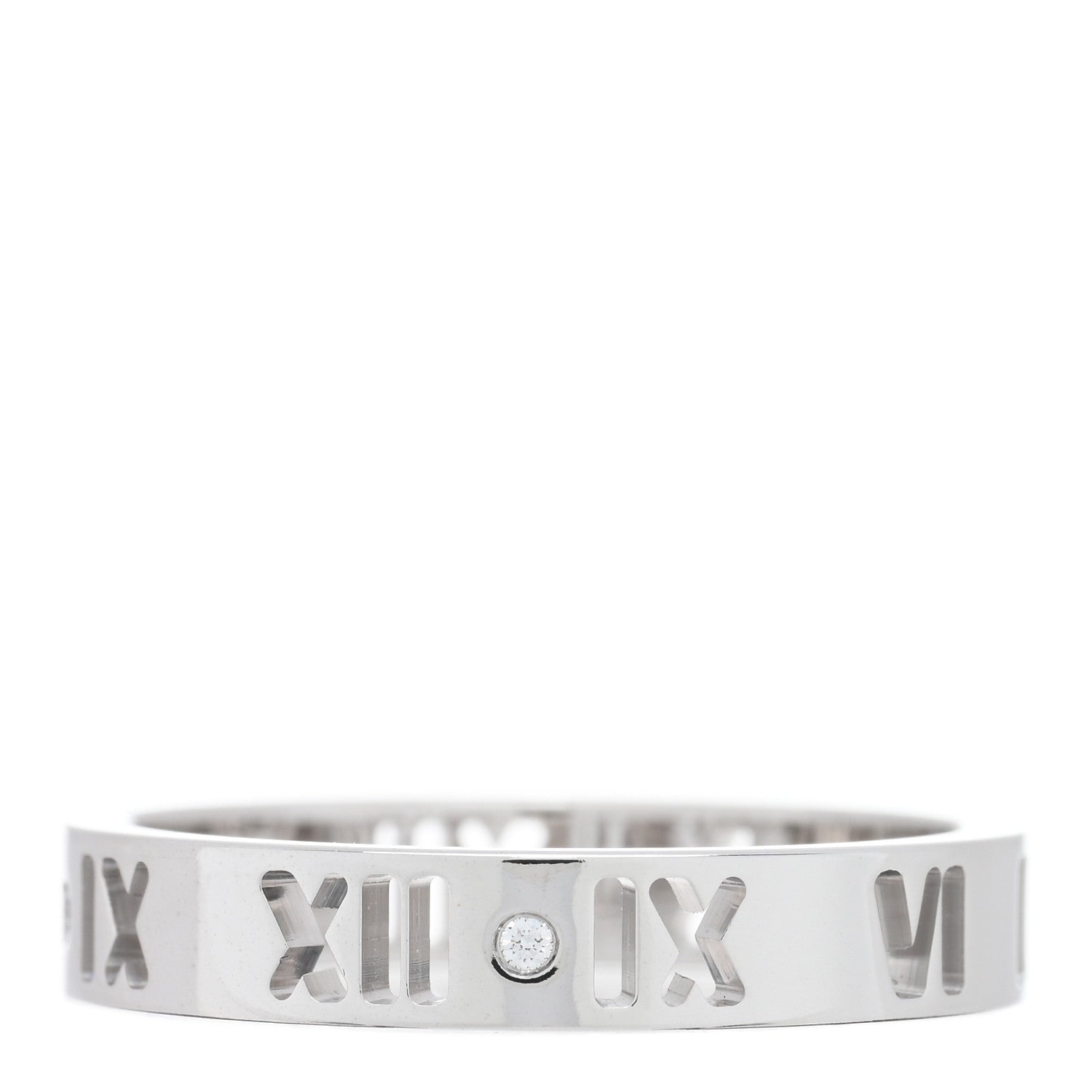 Tiffany 18K White Gold Diamond Atlas Pierced Ring 53 6.25 3 of 4