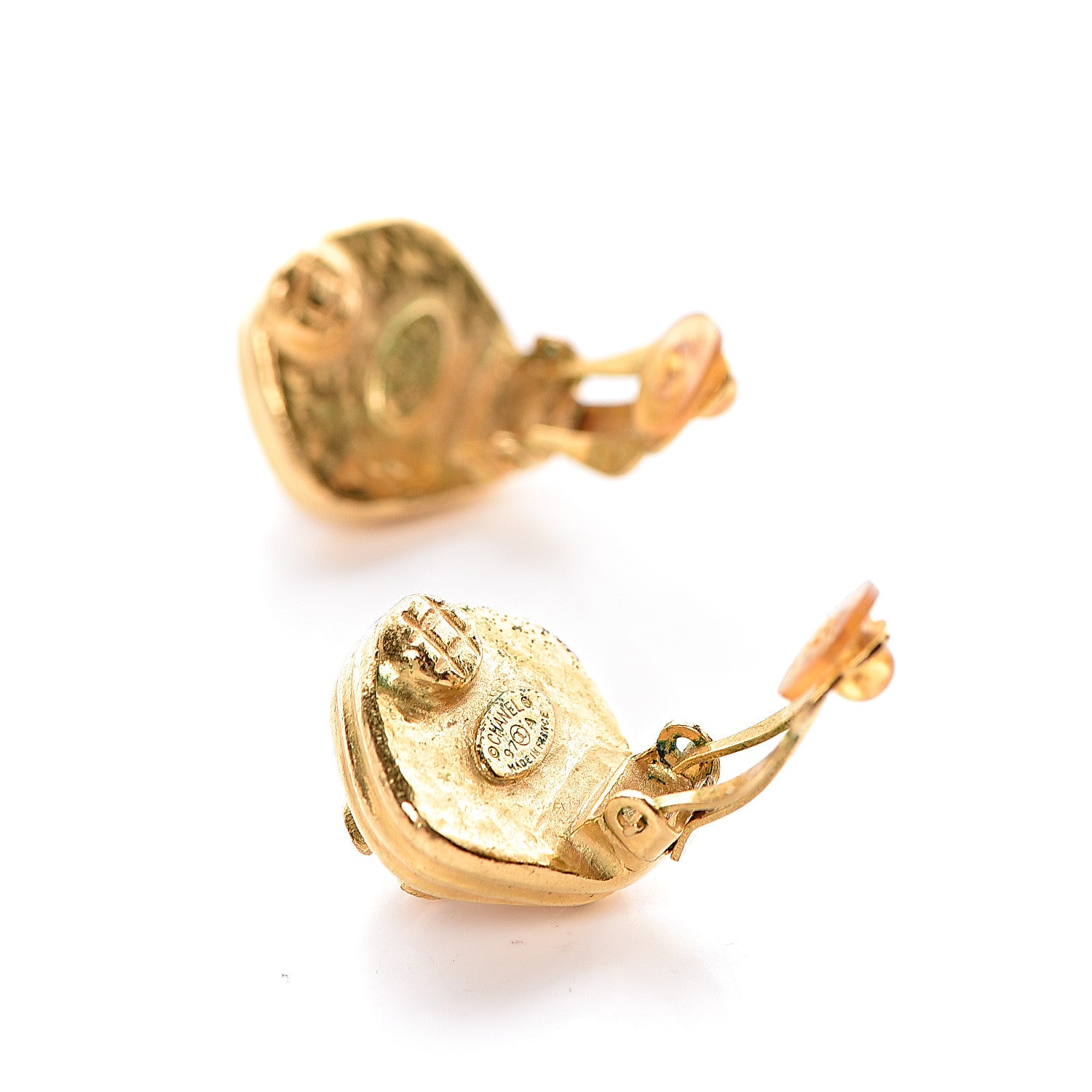Chanel Pearl CC Clip On Earrings Gold 3 of 4
