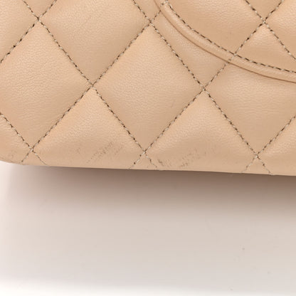Chanel Lambskin Quilted Medium Double Flap Beige 15 of 15