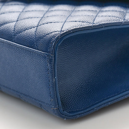 Saint Laurent Grain De Poudre Textured Mixed Matelasse Triquilt Medium Monogram Satchel Denim 10 of 11