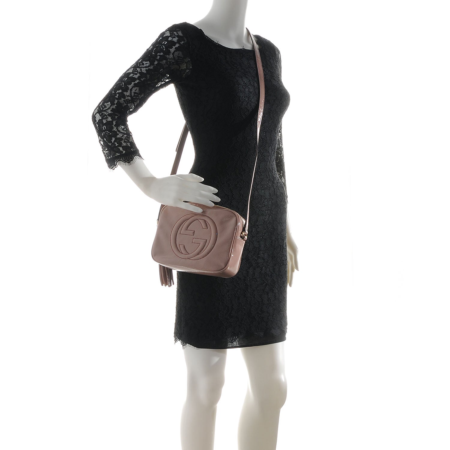 Gucci Vernice Naplack Small Soho Disco Bag Dark Cipria 2 of 8