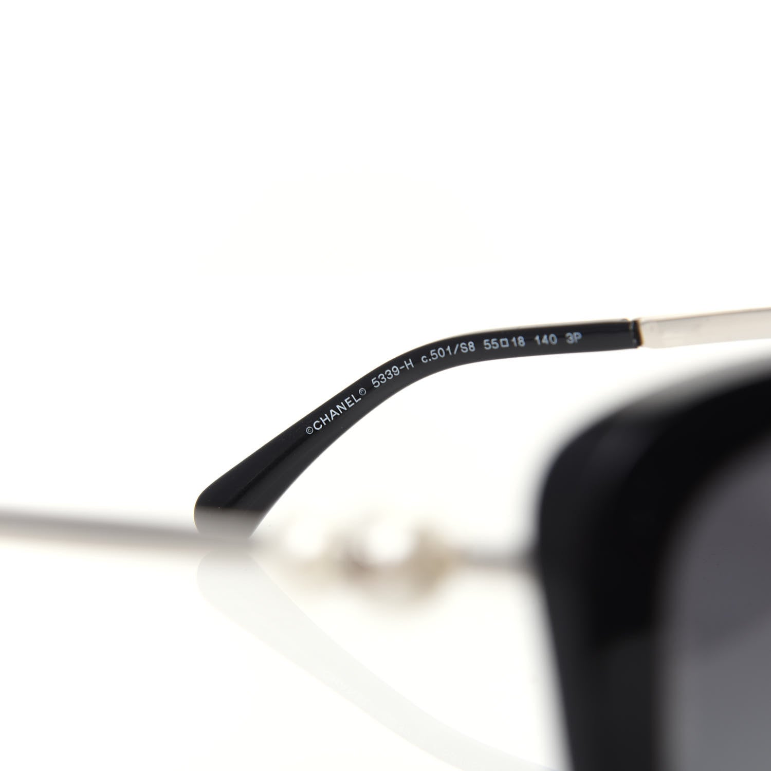Chanel Polarized Pearl Sunglasses 5339-H Black 5 of 8