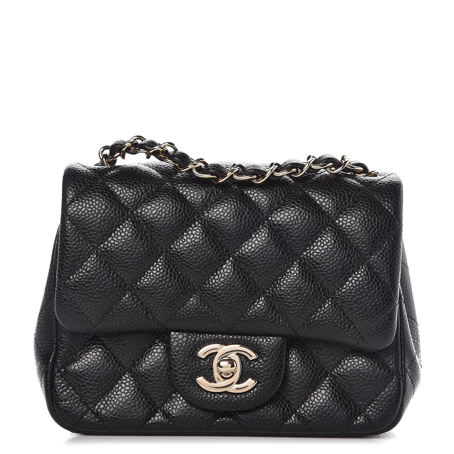 Caviar Quilted Mini Square Flap Black