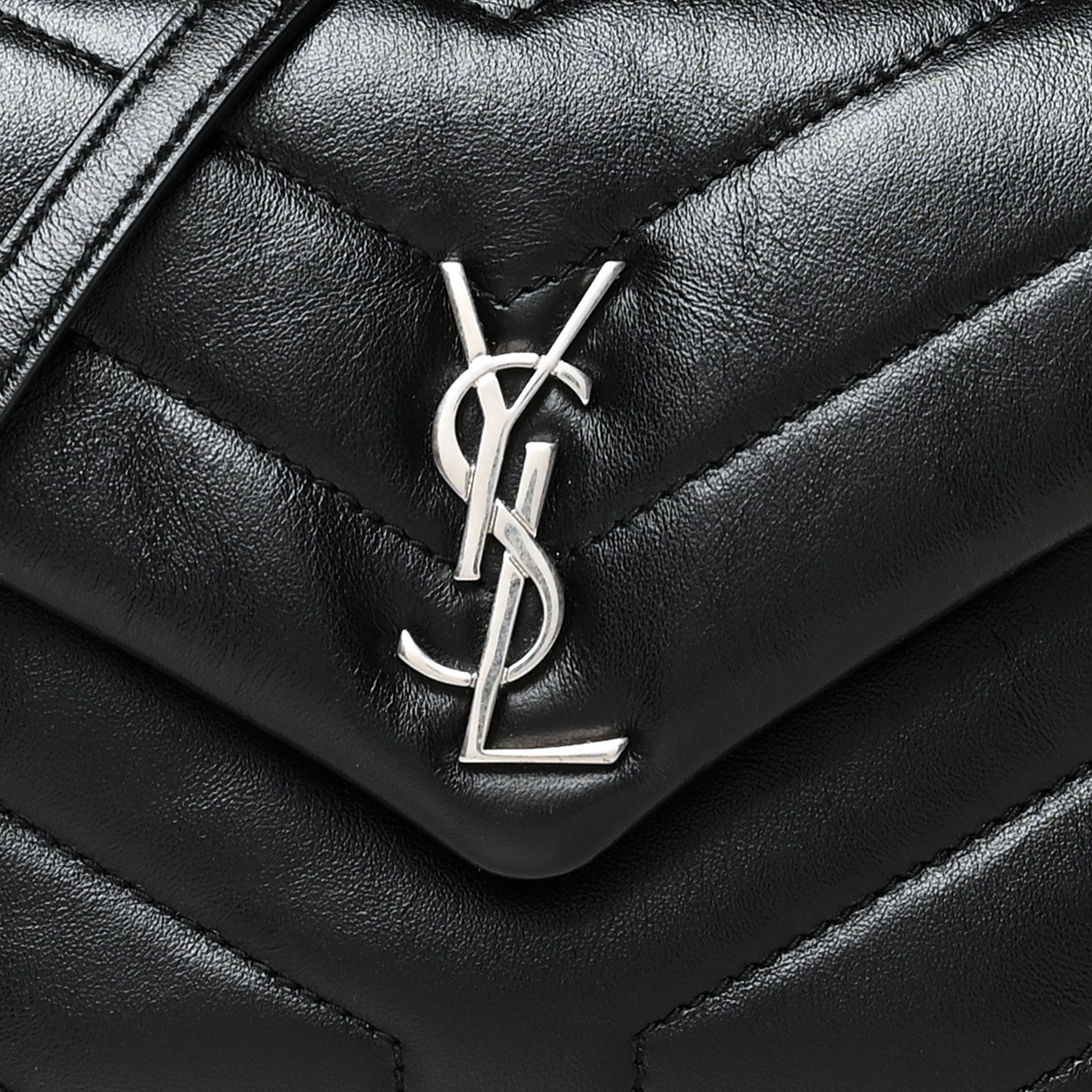 Saint Laurent Calfskin Y Quilted Monogram Toy Loulou Crossbody Bag Black 8 of 10
