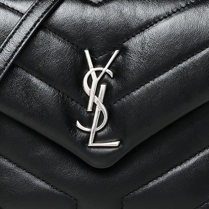 Saint Laurent Calfskin Y Quilted Monogram Toy Loulou Crossbody Bag Black 8 of 10
