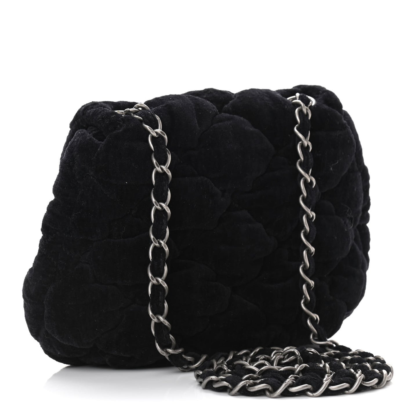 Velvet Mini Bubble Quilt Flap Black