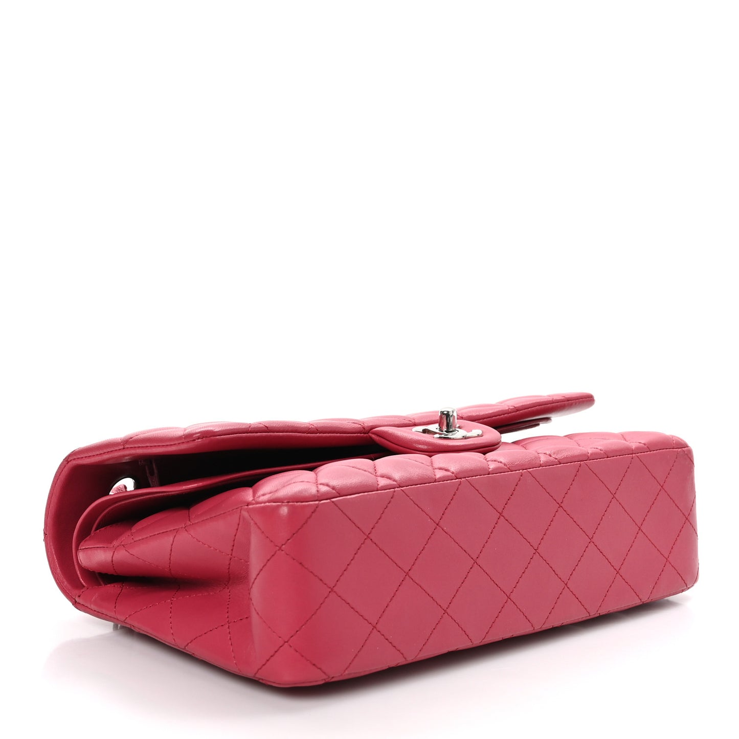 Lambskin Quilted Medium Double Flap Pink