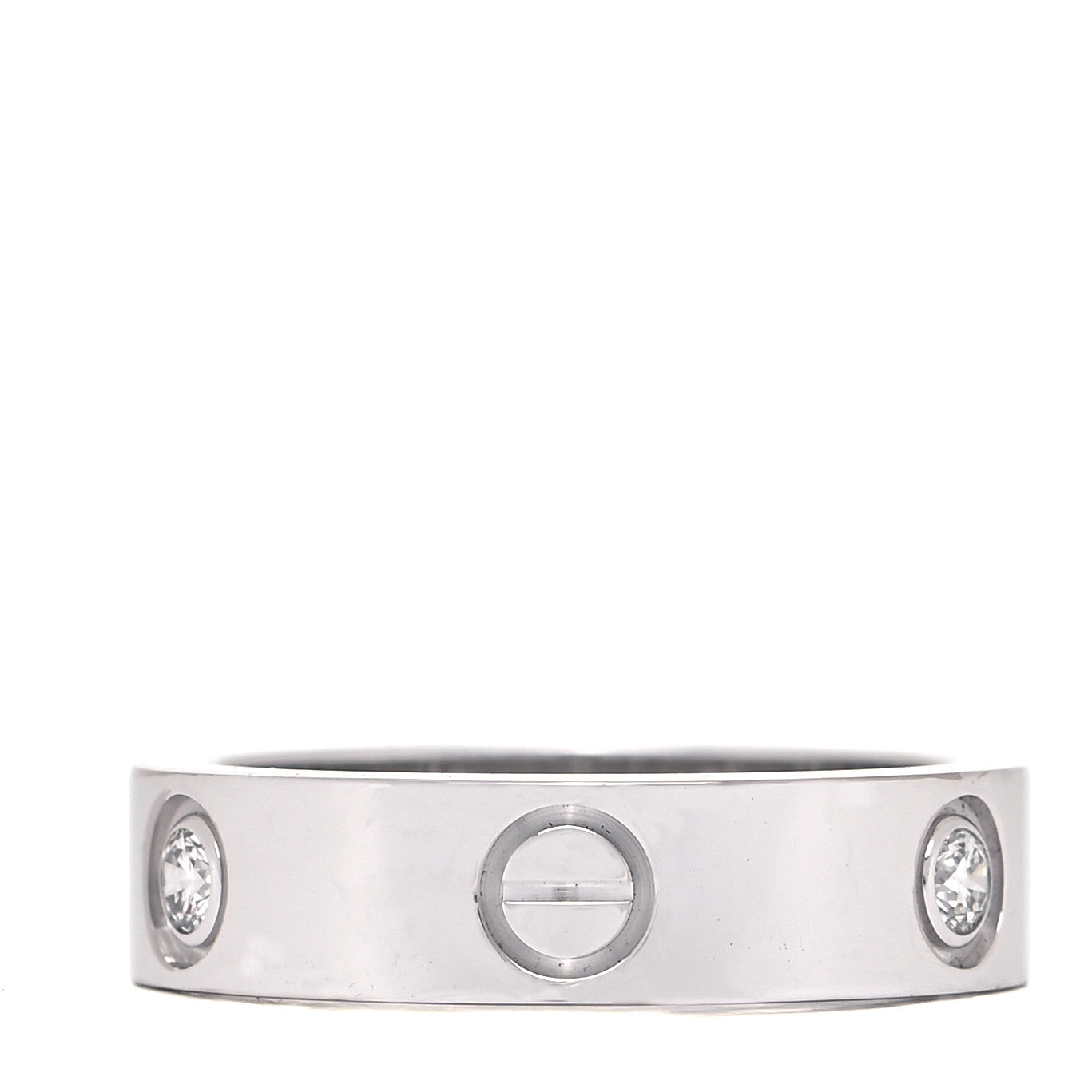 Cartier 18K White Gold 3 Diamond 5.5mm LOVE Ring 57 8 3 of 5