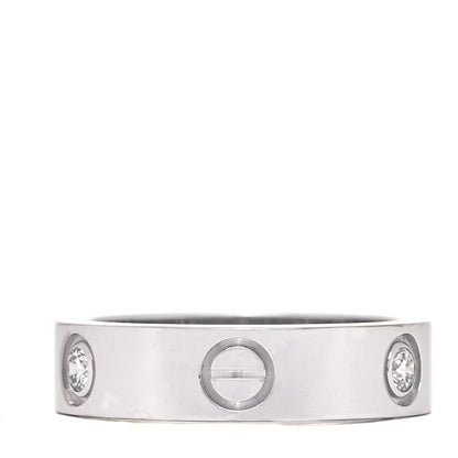 Cartier 18K White Gold 3 Diamond 5.5mm LOVE Ring 57 8 3 of 5