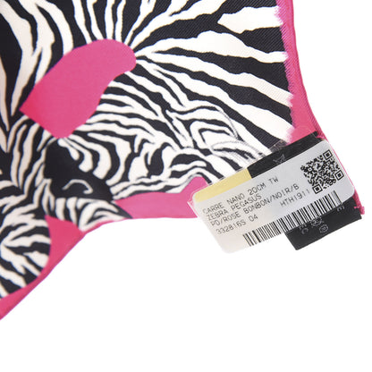 Hermes Silk Carre Zebra Pegasus Nano Scarf 20 Rose Bonbon Black 2 of 2