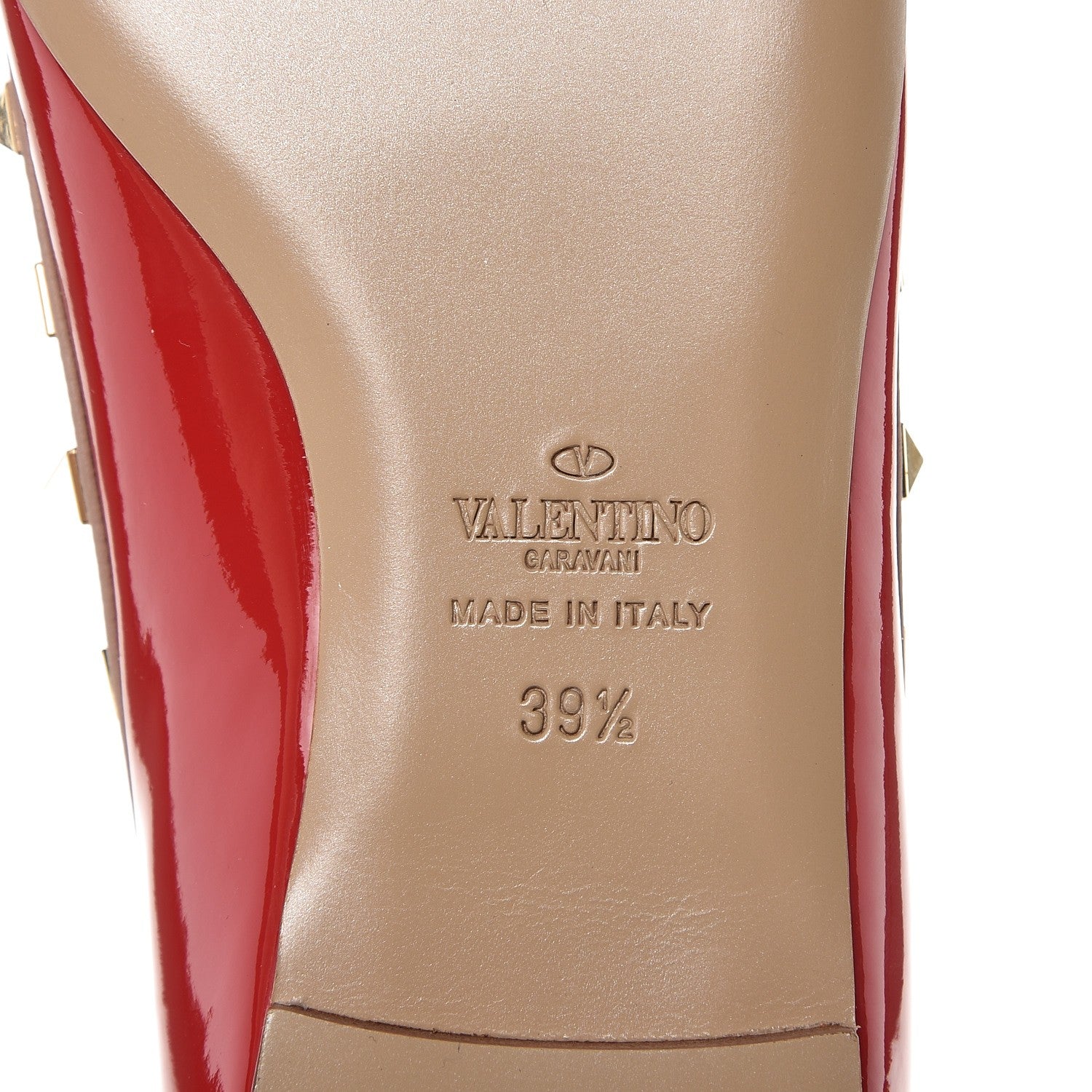 Valentino Garavani Patent Nappa Rockstud Ballerina Flats 39.5 Rosso Valentino Poudre 7 of 9