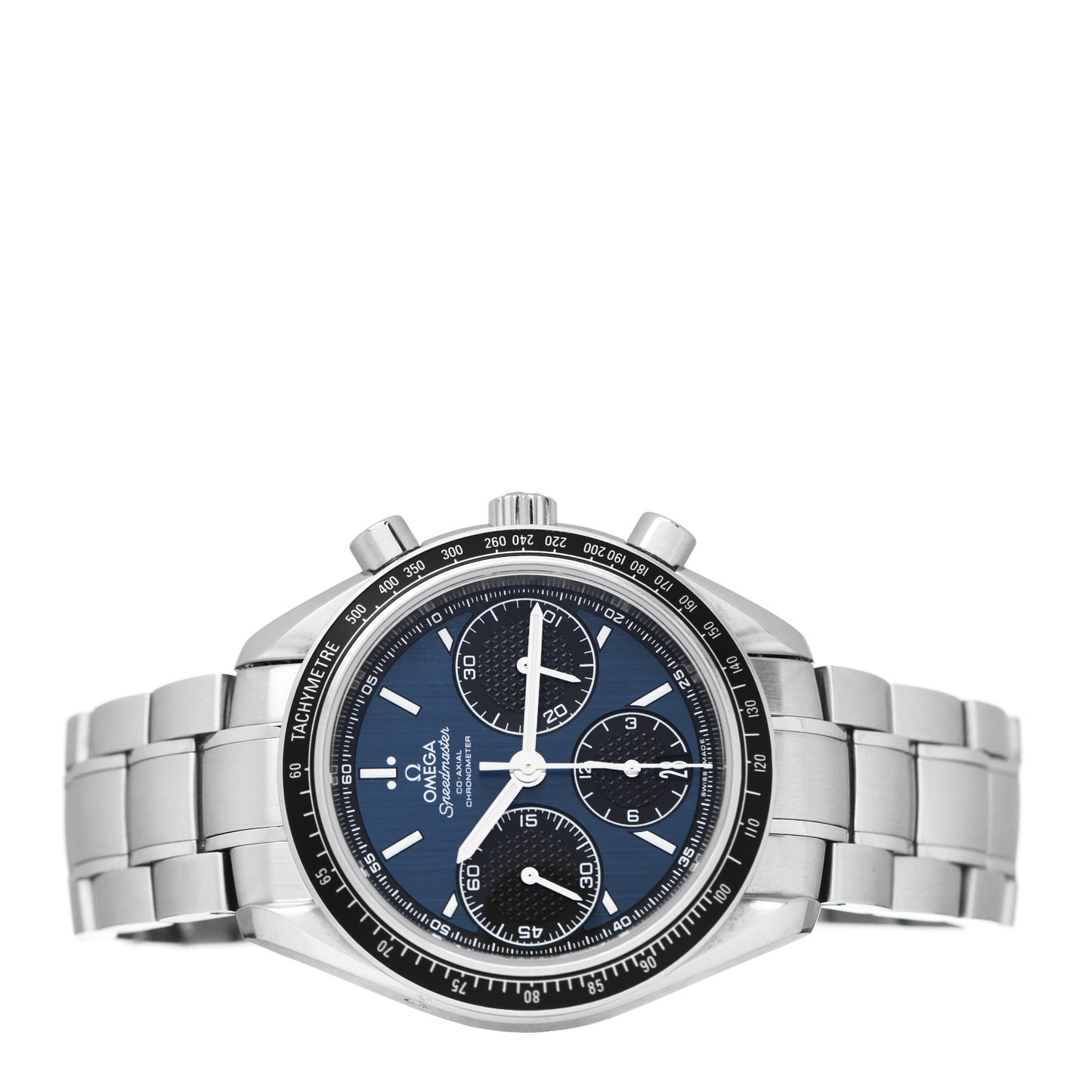 Stainless Steel 40mm Speedmaster Racing Co-Axial Chronograph Automatic Watch Blue 326.30.40.50.03.001