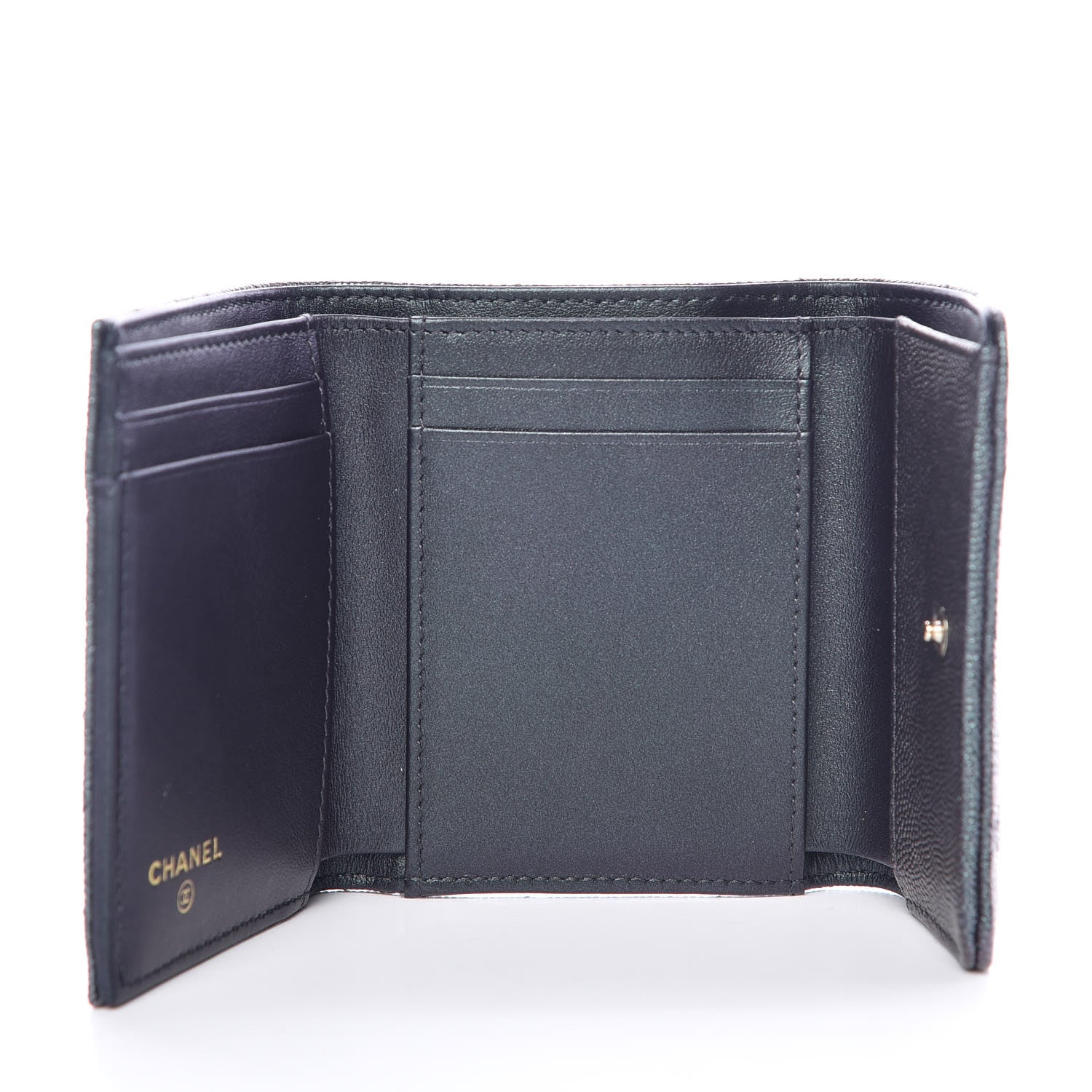 Chanel Iridescent Caviar Quilted Small Wallet Black 5 of 9