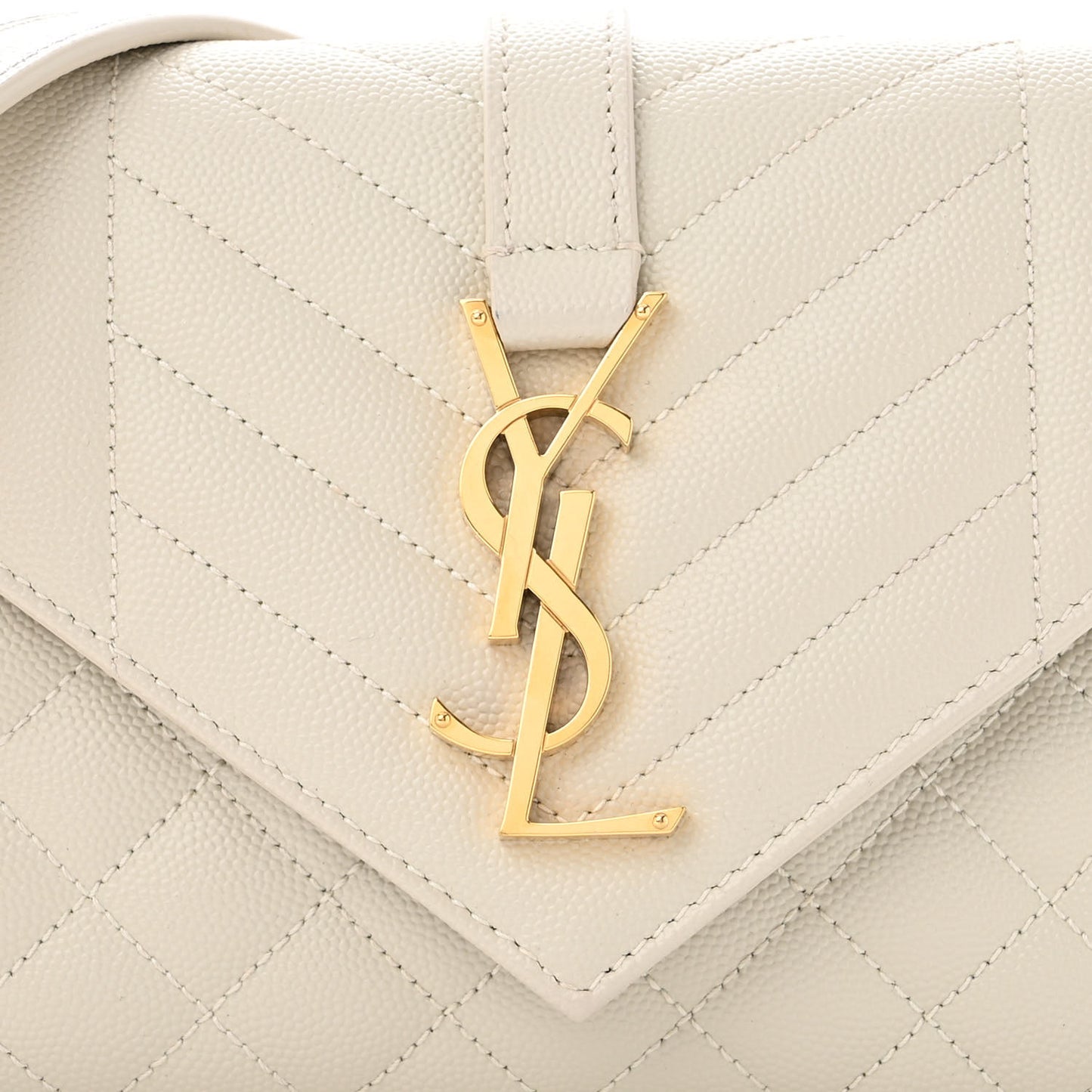 Grain De Poudre Textured Mixed Matelasse Triquilt Small Monogram Satchel Crema Soft