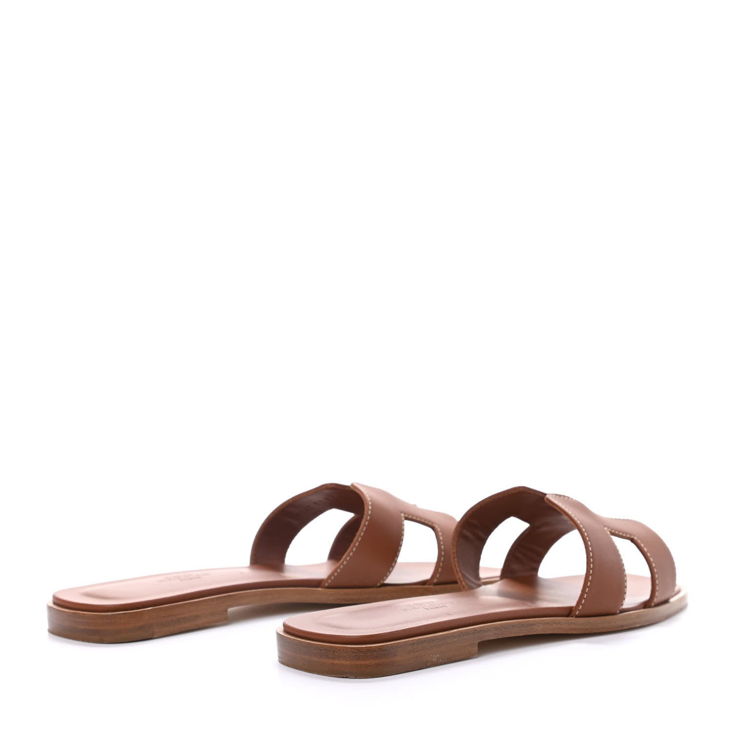 Hermes Box Calfskin Oran Sandals 37 Gold 4 of 8