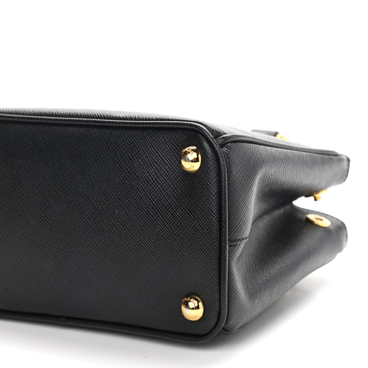 Saffiano Lux Micro Galleria Double Zip Tote Black