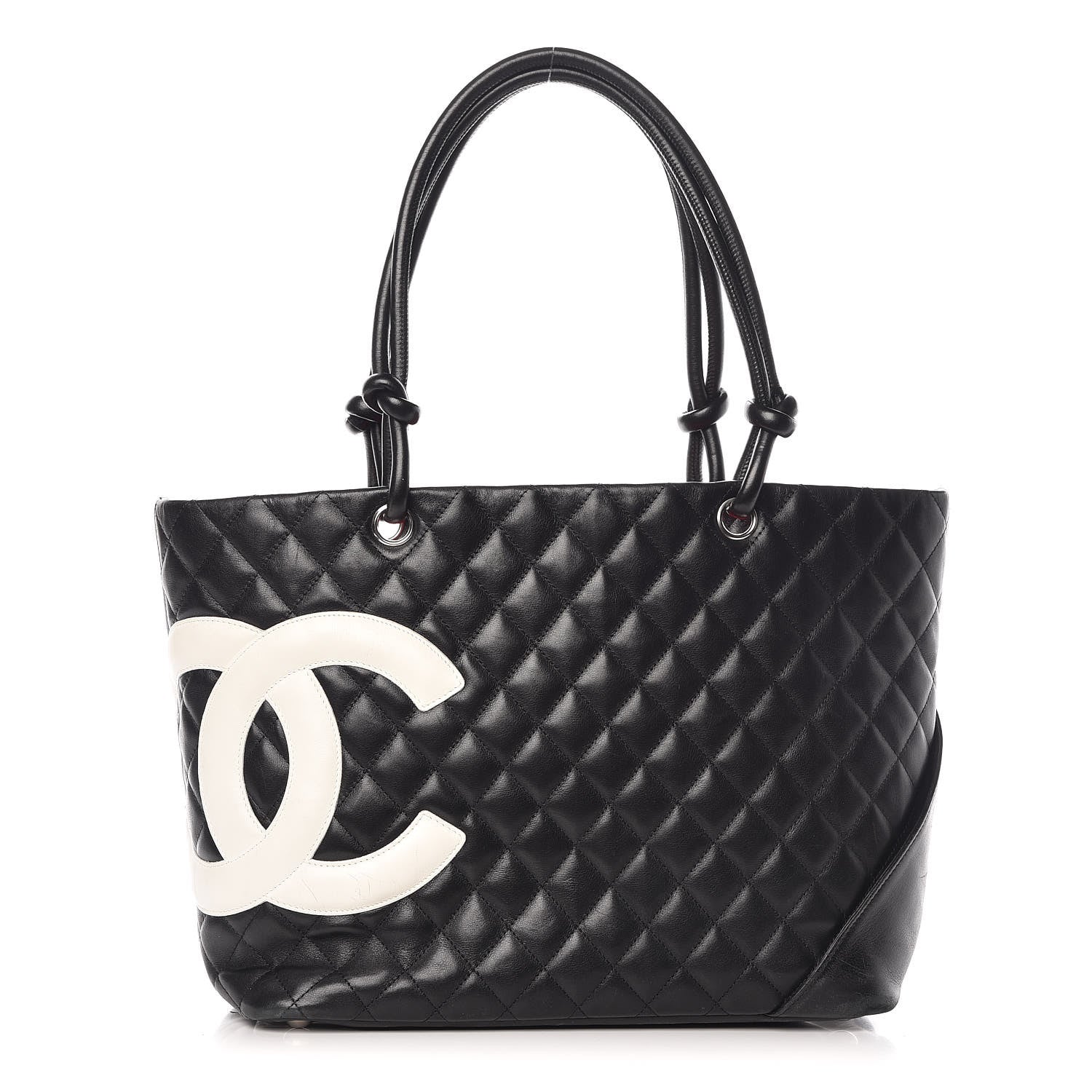 Chanel Calfskin Quilted Large Cambon Tote Black White 1 of 18