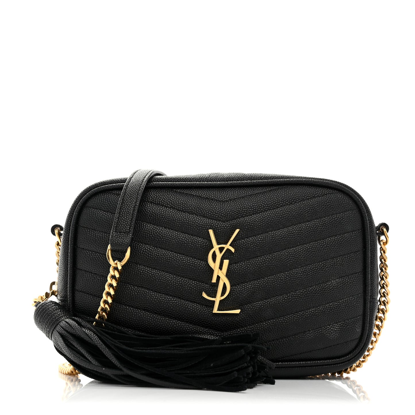 Grain De Poudre Matelasse Monogram Mini Lou Camera Bag Black