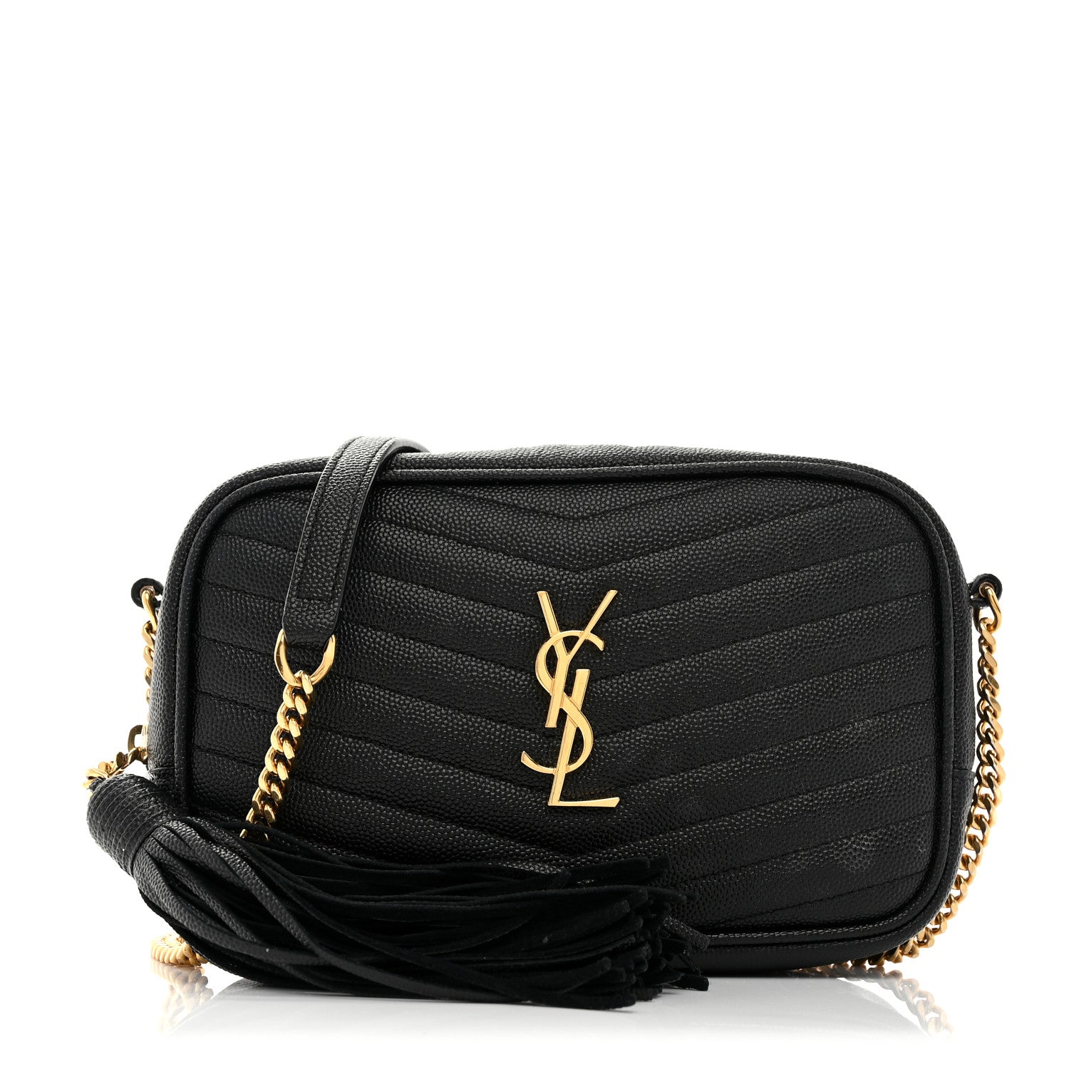 Saint Laurent Grain De Poudre Matelasse Monogram Mini Lou Camera Bag Black 1 of 10