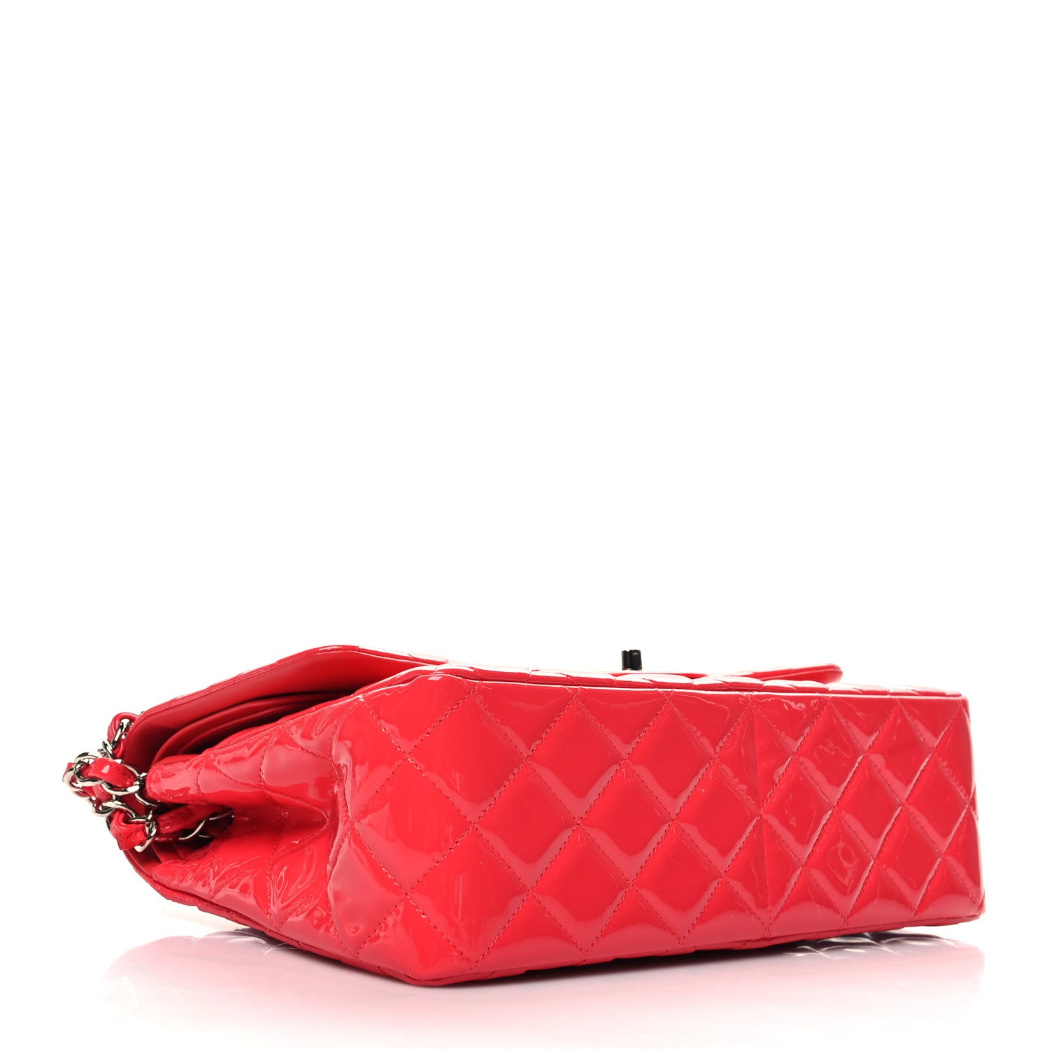 Chanel Patent Quilted Jumbo Double Flap Pink 4 of 10