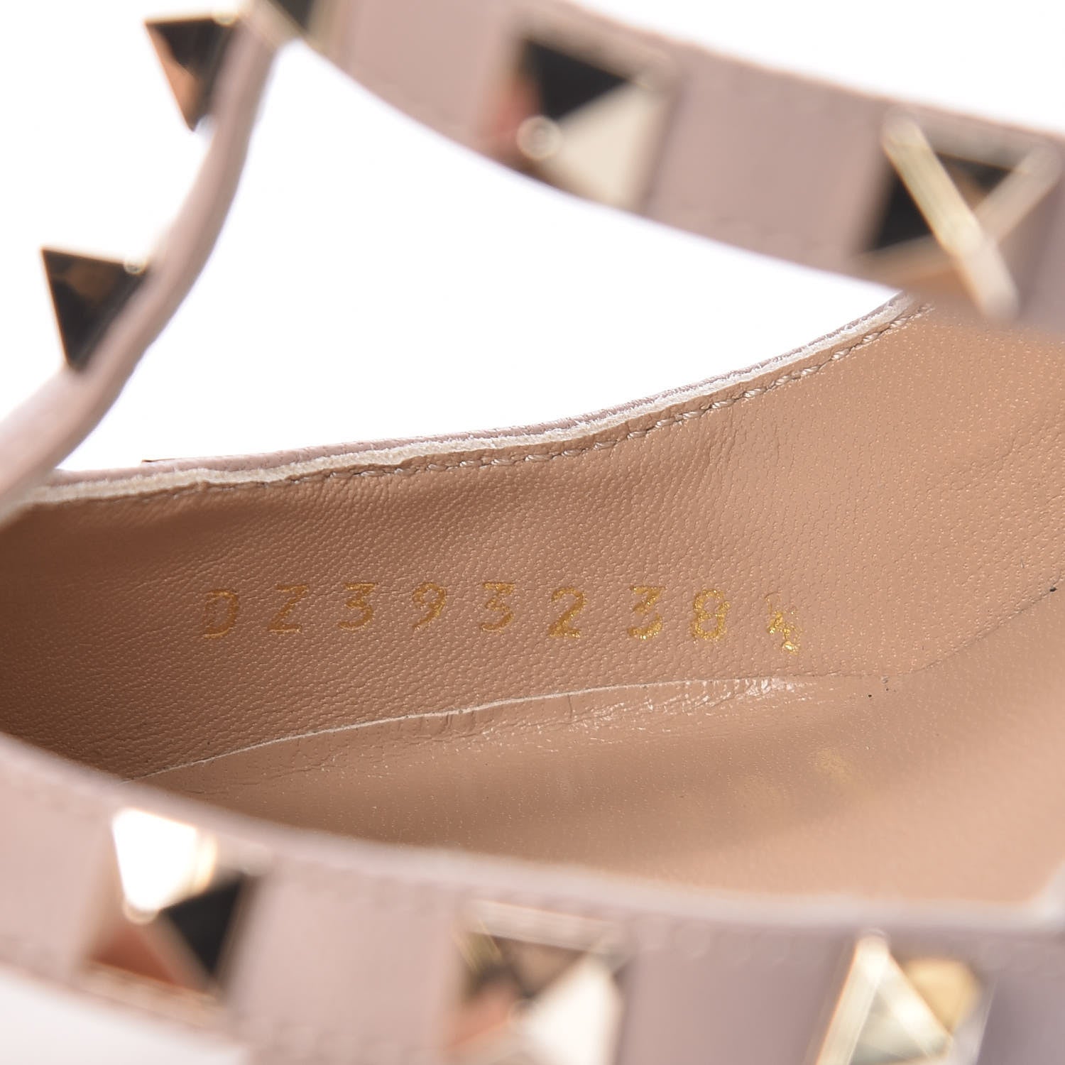 Valentino Garavani Patent Rockstud Ankle Strap Pumps 38.5 Poudre 8 of 9