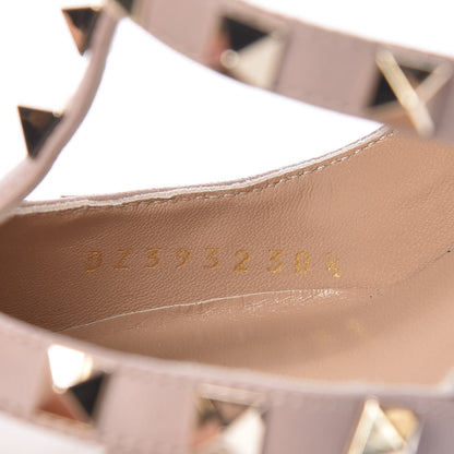 Valentino Garavani Patent Rockstud Ankle Strap Pumps 38.5 Poudre 8 of 9