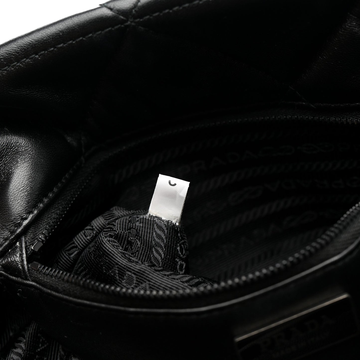 Nappa Stitched Monochrome Chain Tote Bag Black