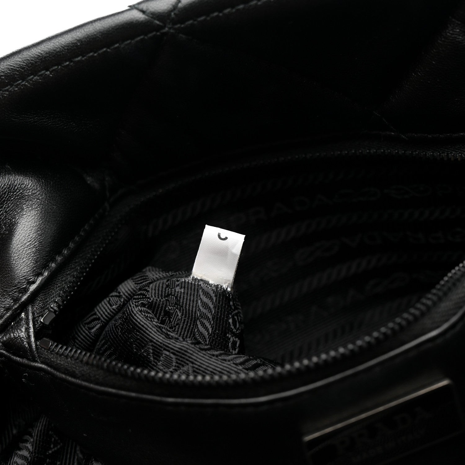 Prada Nappa Stitched Monochrome Chain Tote Bag Black 7 of 10