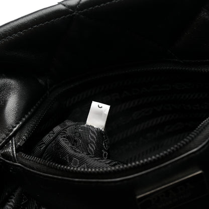 Prada Nappa Stitched Monochrome Chain Tote Bag Black 7 of 10
