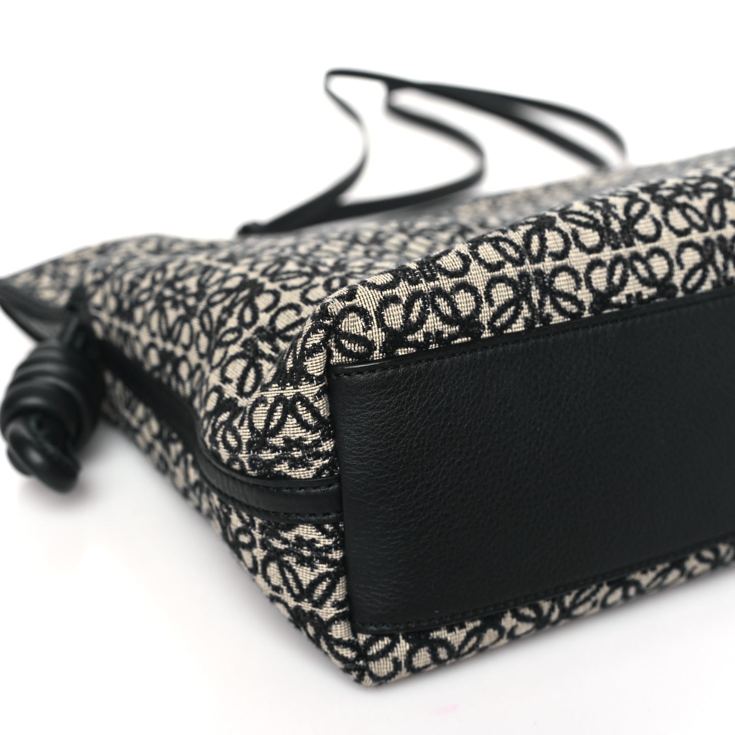 Jacquard Anagram Calfskin Flamenco Knot Clutch Navy Black