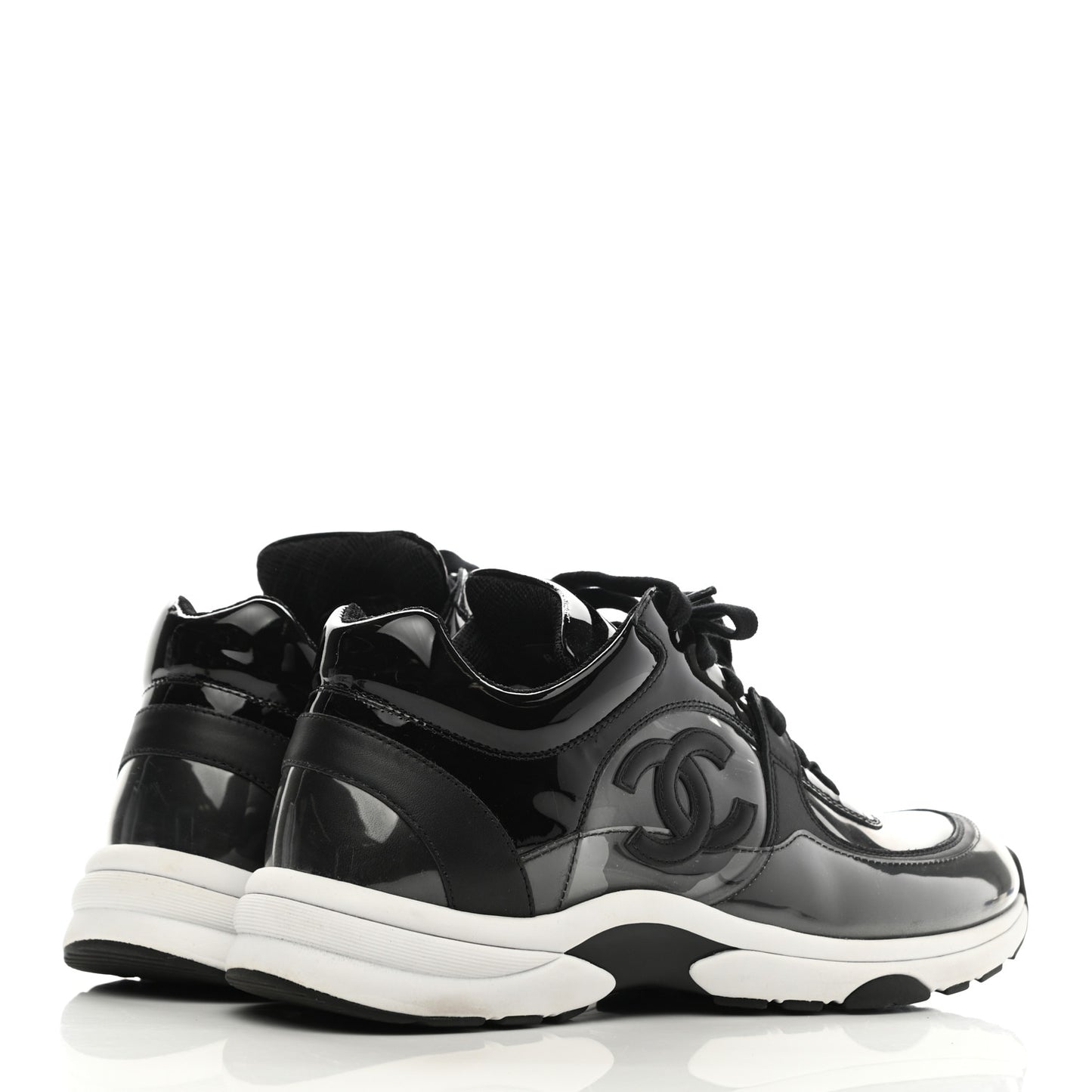 Calfskin Patent Transparent Sneakers 40 Black