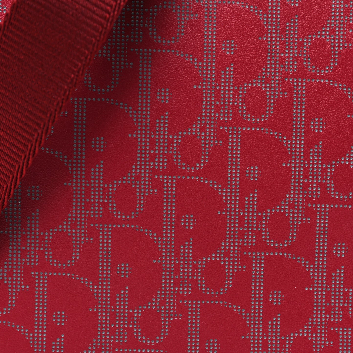 Calfskin Oblique Galaxy Perforated World Tour Messenger Pouch Red White