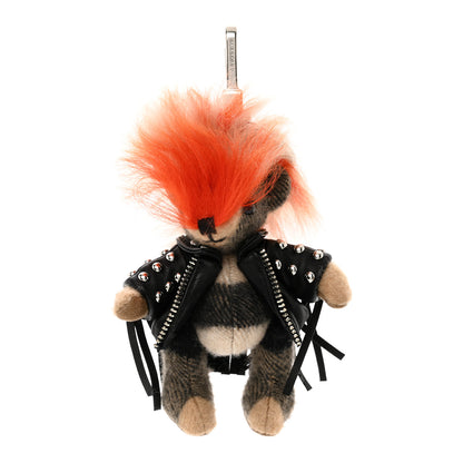 Burberry Cashmere Check Studded Punk Thomas Bear Bag Charm 1 of 3