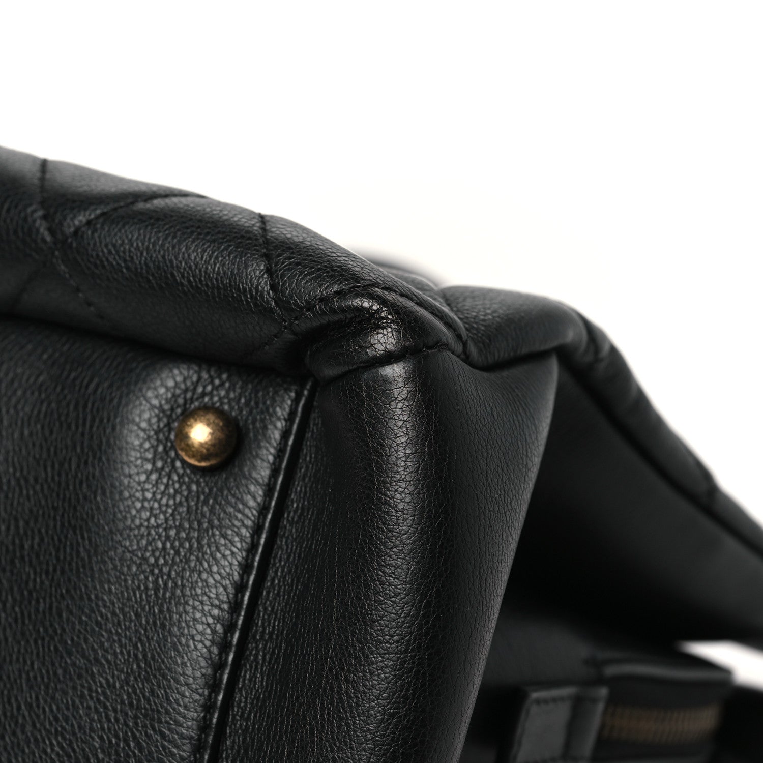 Chanel Calfskin Quilted Small CC Crown Tote Black 10 of 13