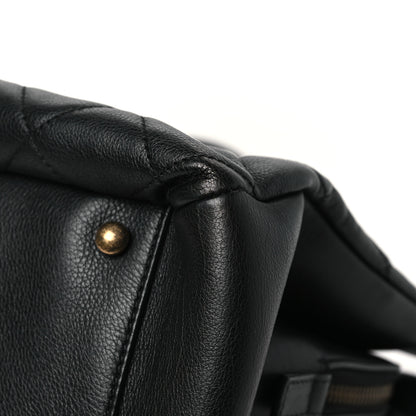 Chanel Calfskin Quilted Small CC Crown Tote Black 10 of 13