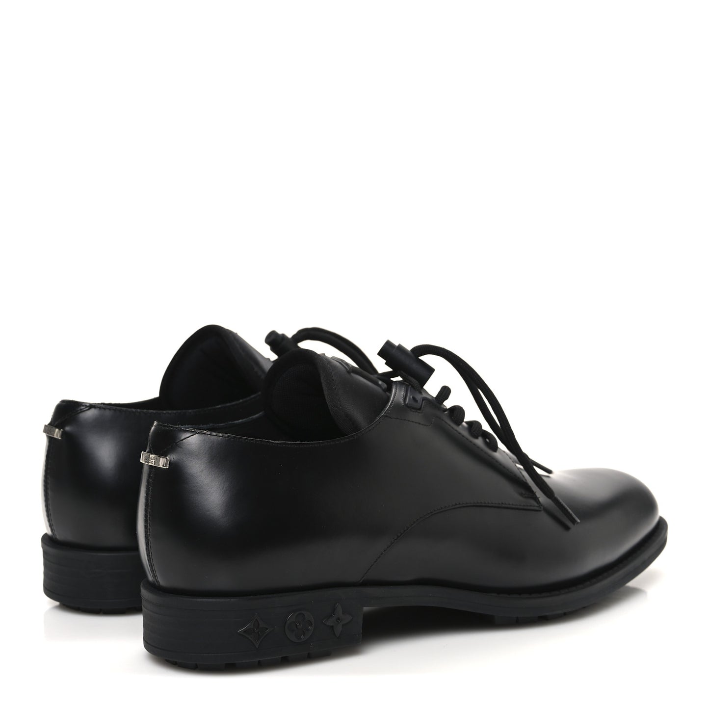 Calfskin Mens Formal Derby Shoes 8 Black