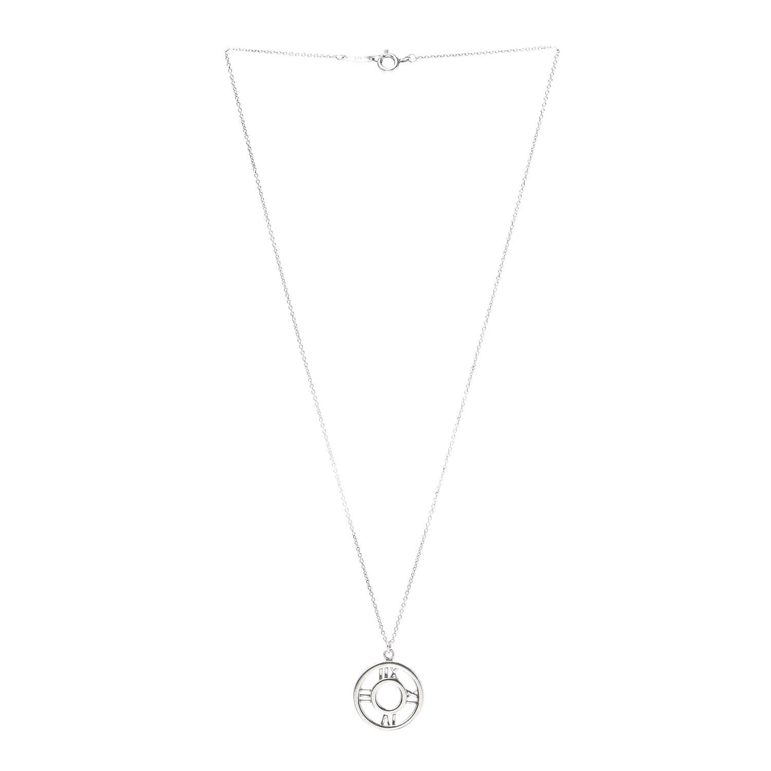 Tiffany Sterling Silver Medium Atlas Open Pendant Necklace 3 of 6